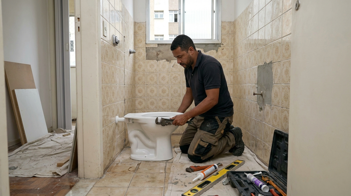 Instalação de vaso sanitário profissional em Indaiatuba‑SP
